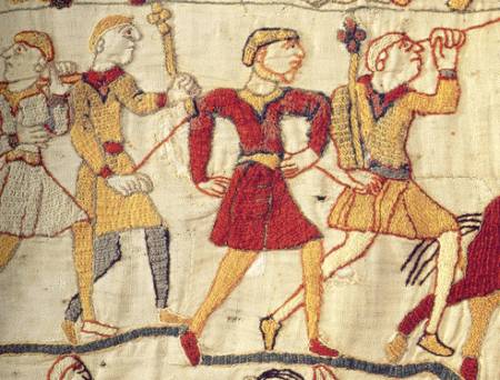 Bayeux tapestry : using the ball of the foot to run.  Image from Wiki Commons